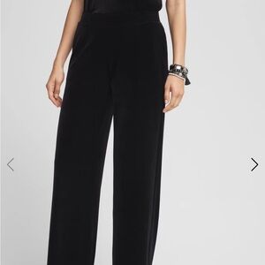 Chico’s Velour Velvet Traveler’s Wide Leg Pants